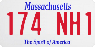 MA license plate 174NH1