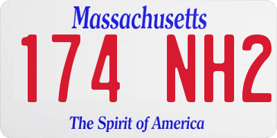 MA license plate 174NH2