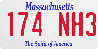 MA license plate 174NH3