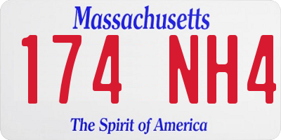 MA license plate 174NH4