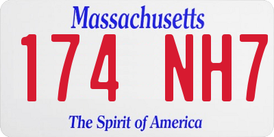 MA license plate 174NH7