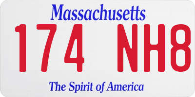 MA license plate 174NH8