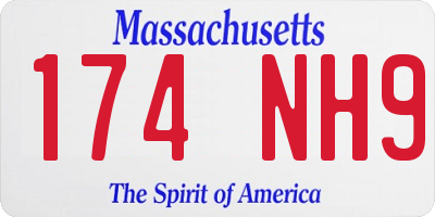 MA license plate 174NH9
