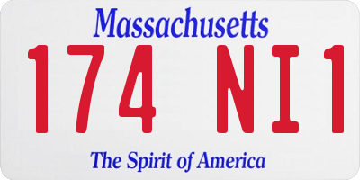 MA license plate 174NI1