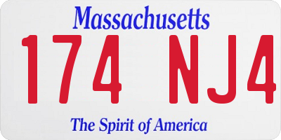 MA license plate 174NJ4