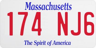 MA license plate 174NJ6