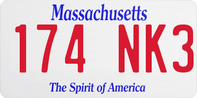 MA license plate 174NK3