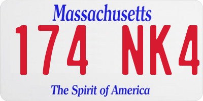 MA license plate 174NK4