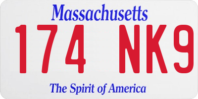 MA license plate 174NK9