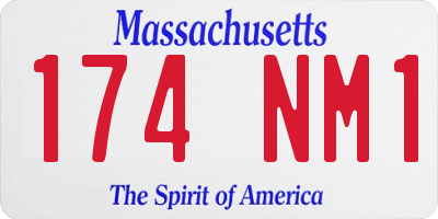 MA license plate 174NM1