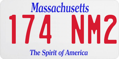 MA license plate 174NM2