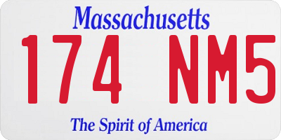 MA license plate 174NM5