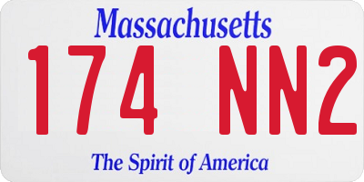 MA license plate 174NN2