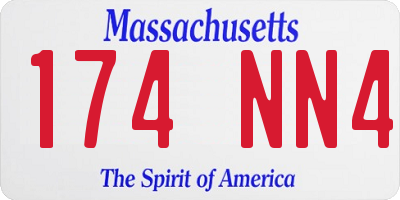MA license plate 174NN4
