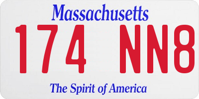 MA license plate 174NN8