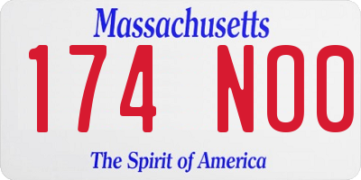 MA license plate 174NO0