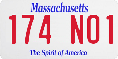MA license plate 174NO1