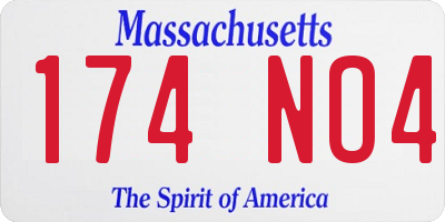 MA license plate 174NO4