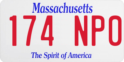 MA license plate 174NP0