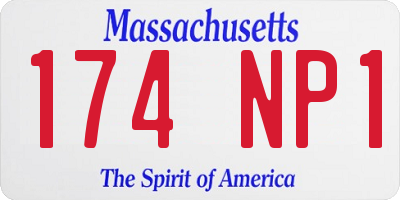 MA license plate 174NP1