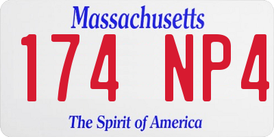 MA license plate 174NP4