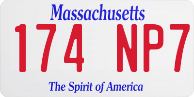 MA license plate 174NP7