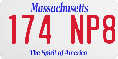 MA license plate 174NP8
