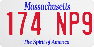 MA license plate 174NP9