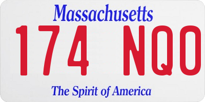 MA license plate 174NQ0