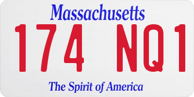 MA license plate 174NQ1