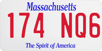 MA license plate 174NQ6