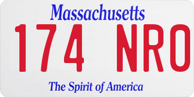 MA license plate 174NR0