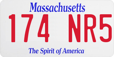 MA license plate 174NR5