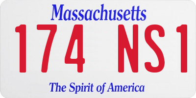MA license plate 174NS1