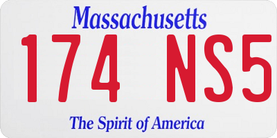 MA license plate 174NS5