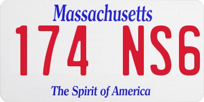 MA license plate 174NS6