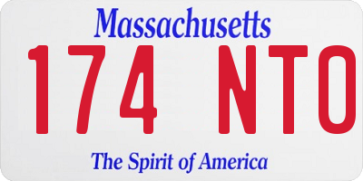 MA license plate 174NT0