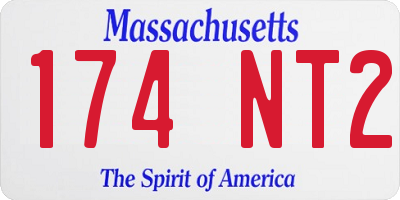 MA license plate 174NT2