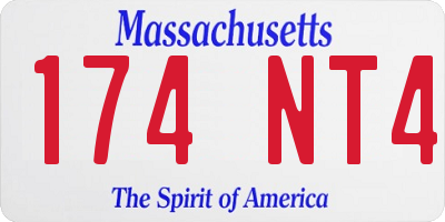 MA license plate 174NT4