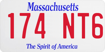 MA license plate 174NT6