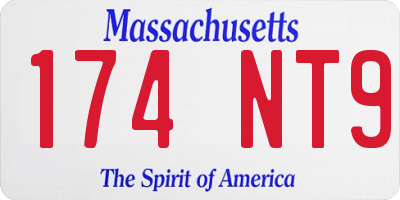 MA license plate 174NT9