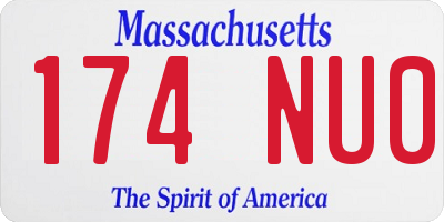 MA license plate 174NU0