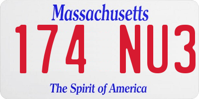 MA license plate 174NU3