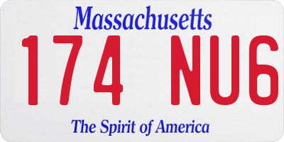 MA license plate 174NU6