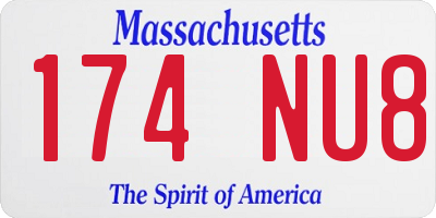 MA license plate 174NU8