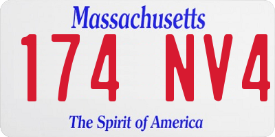 MA license plate 174NV4