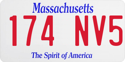 MA license plate 174NV5