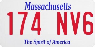 MA license plate 174NV6