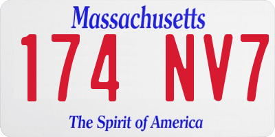 MA license plate 174NV7