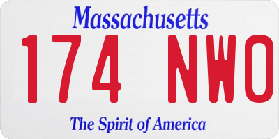 MA license plate 174NW0